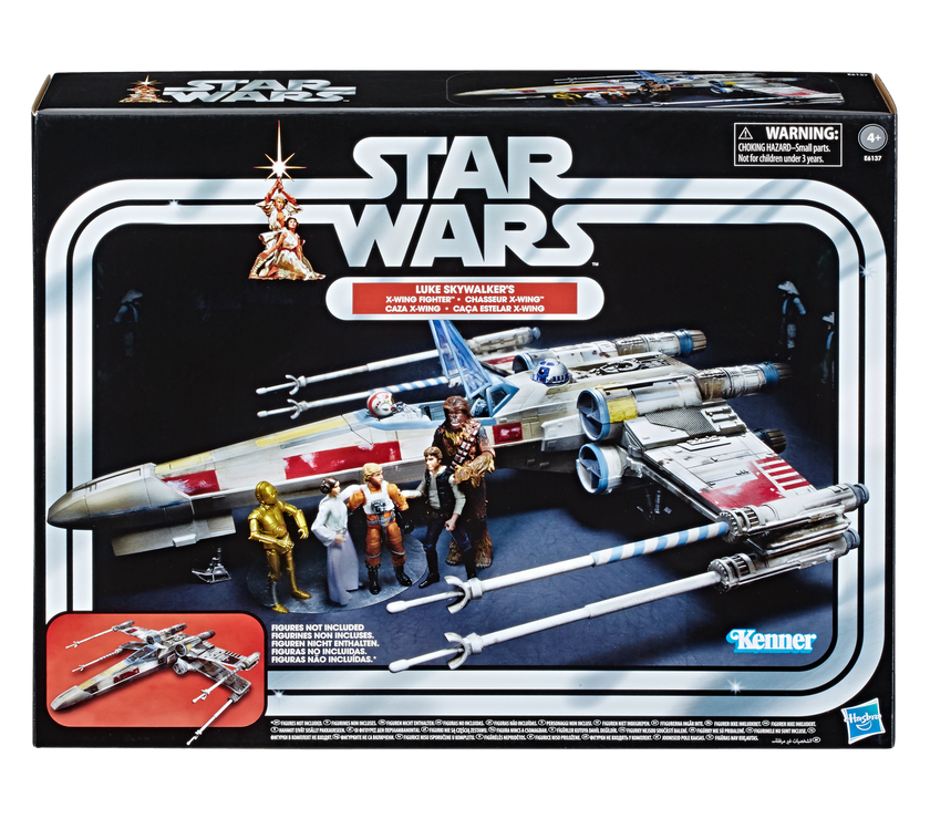 Kenner Star Wars Vintage Collection Luke Skywalker Red 5 X-Wing fighter vehicle in box with figures displayed