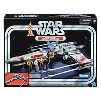 Kenner Star Wars Vintage Collection Luke Skywalker Red 5 X-Wing fighter vehicle in box with figures displayed