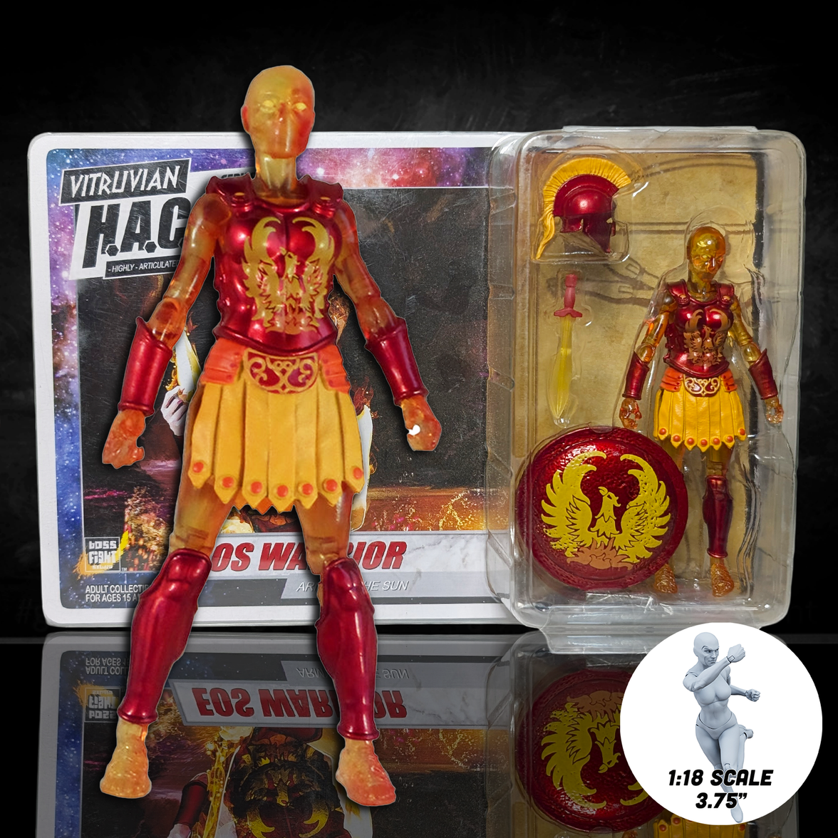 Vitruvian H.A.C.K.S. Eos Warrior 4" Action Figure - Spartan Fire Fighter new in box by Boss Fight Studio Llc