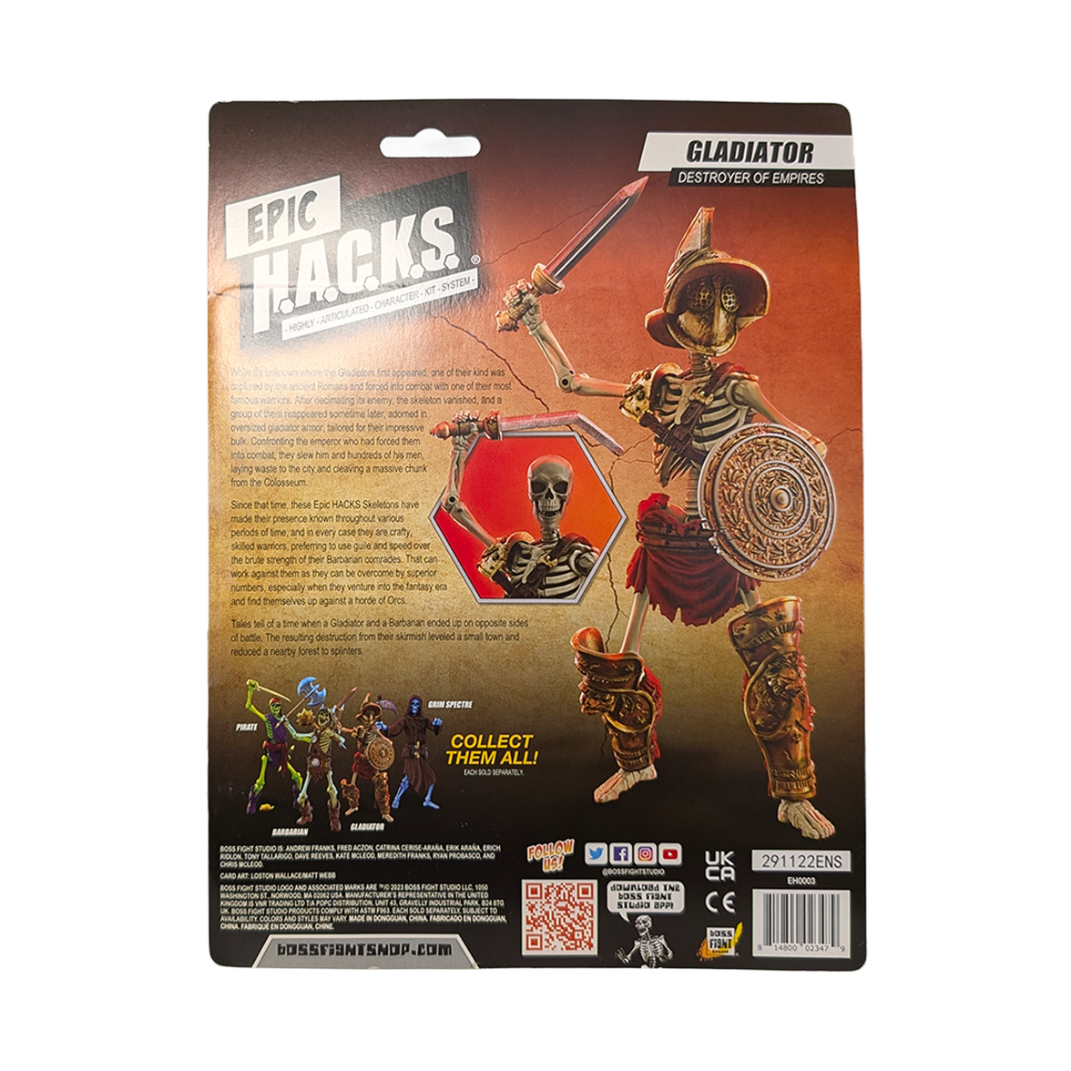 Gladiator: Destroyer of Empires (Epic H.A.C.K.S.) 6" Action Figure new in box by Boss Fight Studio Llc