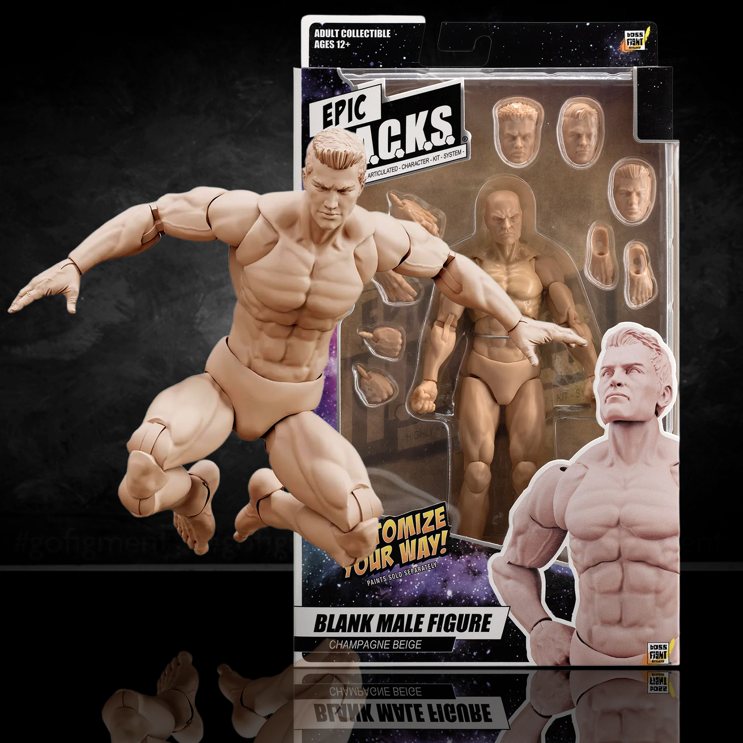 EPIC H.A.C.K.S. Blank Male Champagne Beige 6" Scale Premium Action Figure