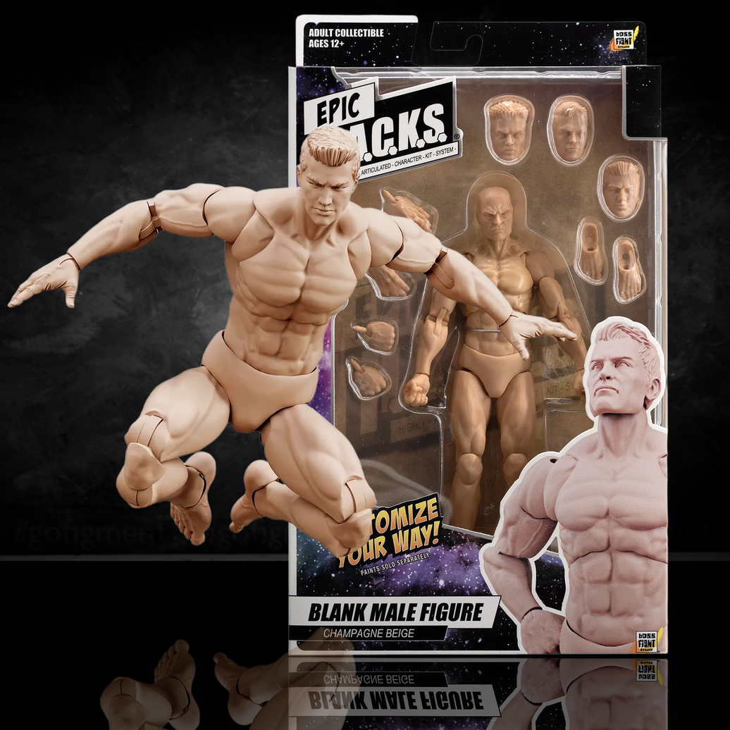 EPIC H.A.C.K.S. Blank Male Champagne Beige 6" Scale Premium Action Figure