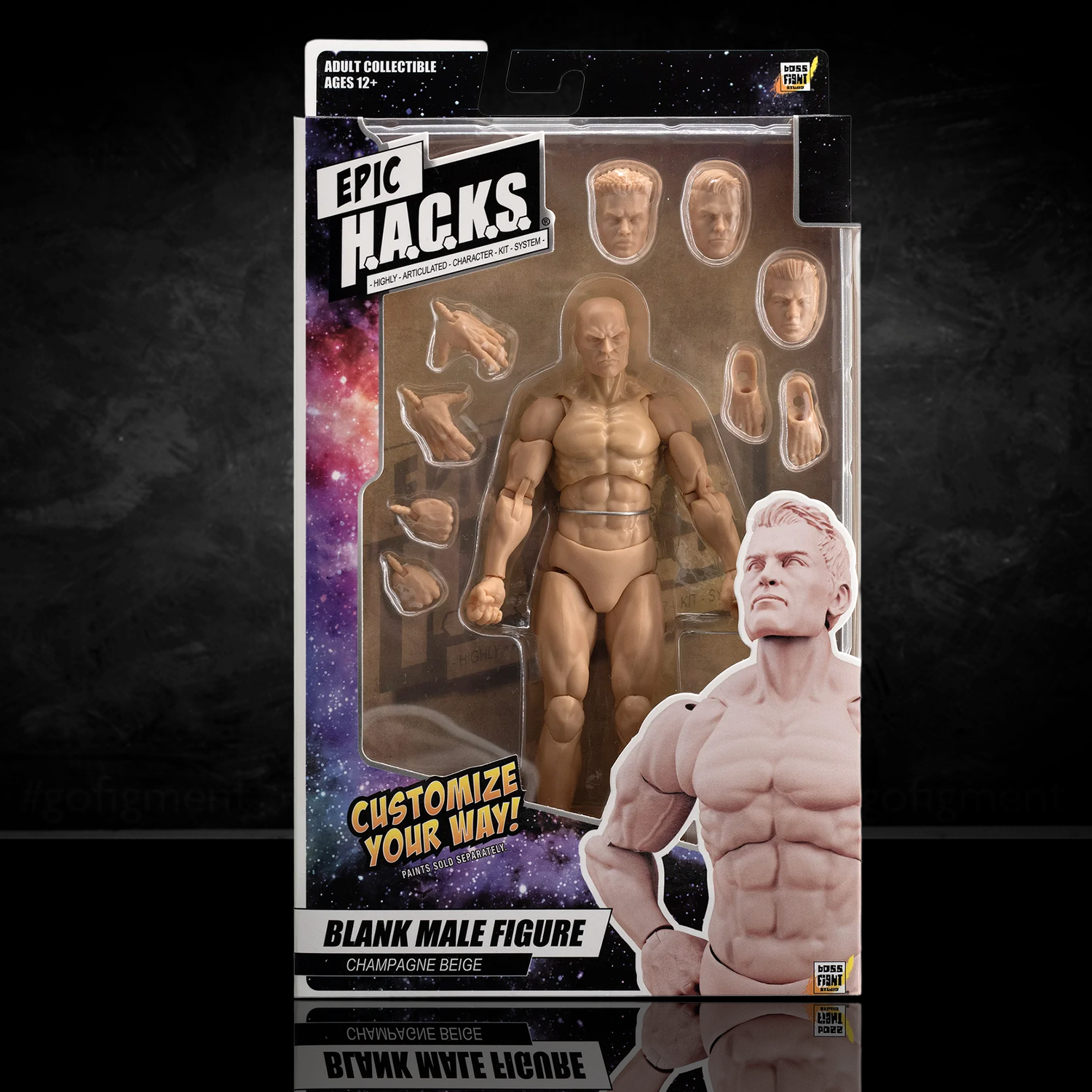 EPIC H.A.C.K.S. Blank Male Champagne Beige 6" Scale Premium Action Figure