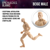 EPIC H.A.C.K.S. Blank Male Champagne Beige 6" Scale Premium Action Figure