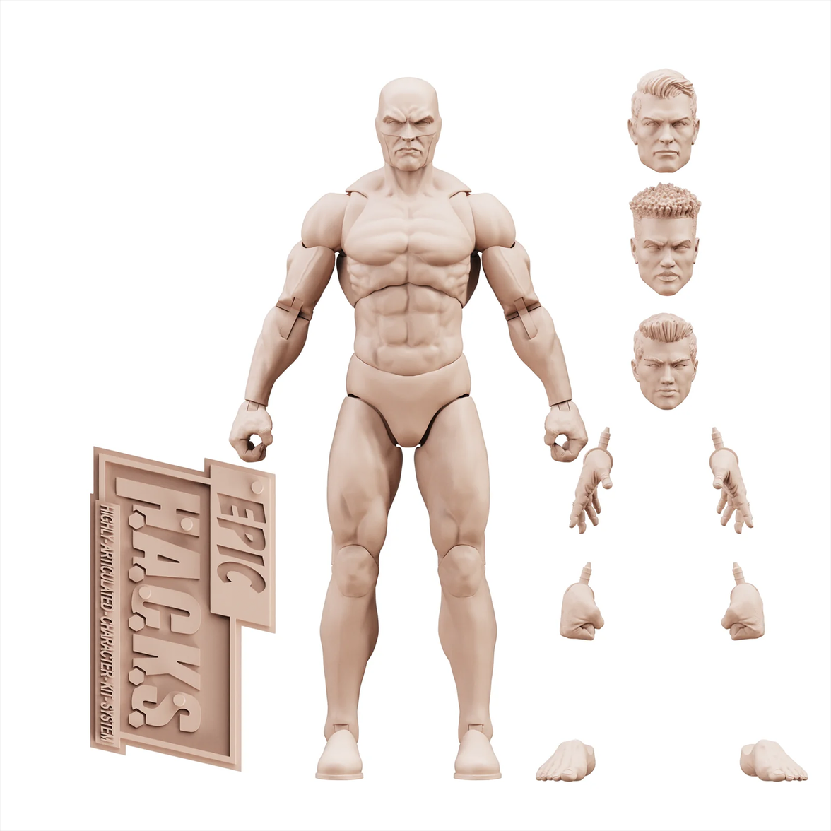 EPIC H.A.C.K.S. Blank Male Champagne Beige 6" Scale Premium Action Figure