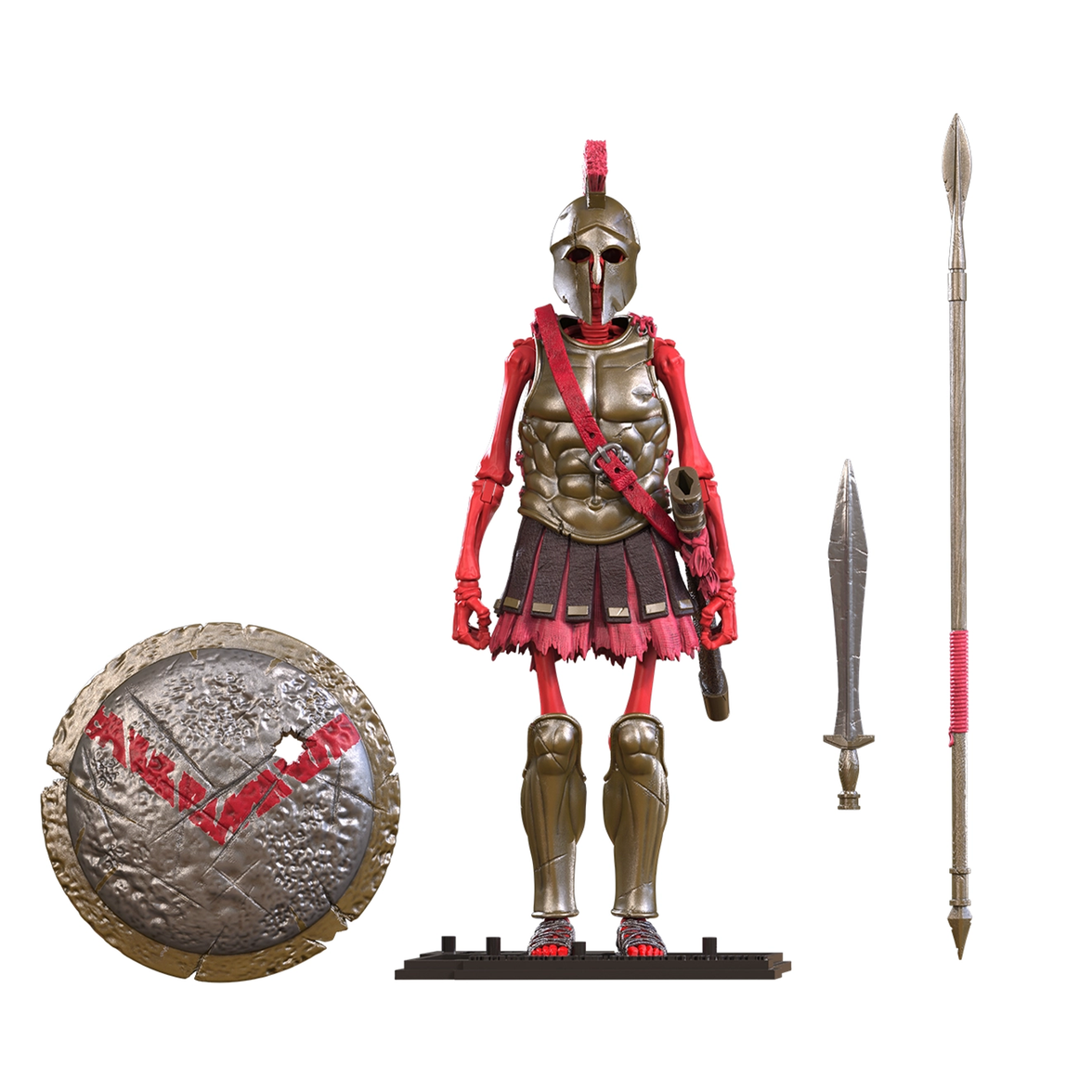 Spartan: Ancient Warrior (Epic H.A.C.K.S.) 6" Action Figure – Oversized 1:12 Scale Undead Hoplite by Boss Fight Studio Llc new in box with weapons and shield
