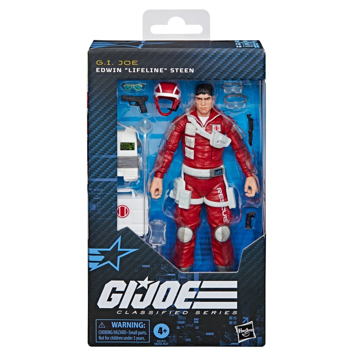 Edwin “Lifeline” Steen "186" G.I. Joe Classified Series 6 inch Action Figure by Hasbro in red rescue suit with accessories
