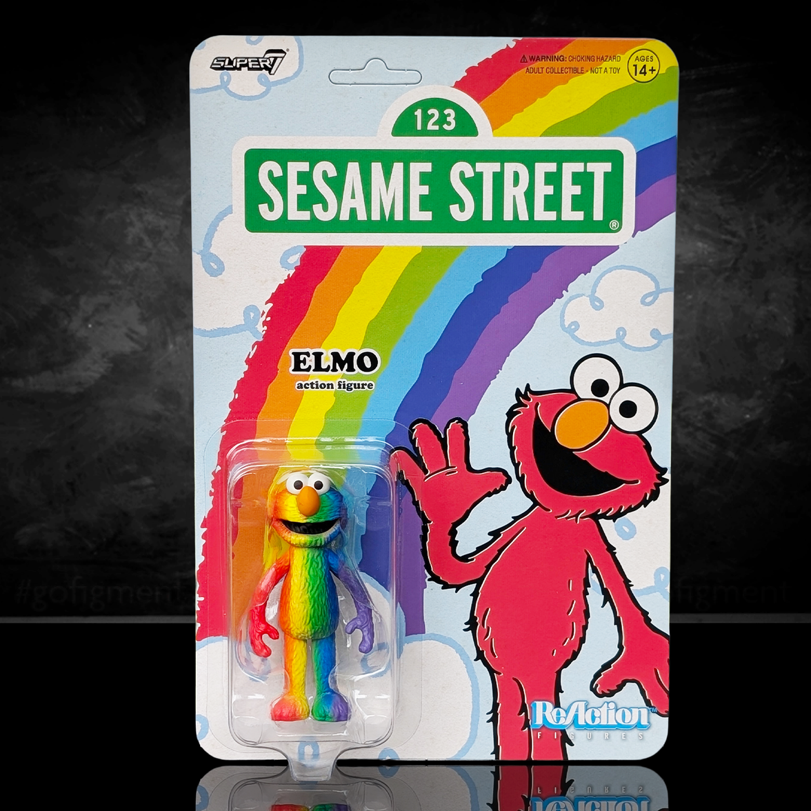 Elmo (Rainbow) – Sesame Street ReAction Exclusive U‑Pick Action Figure