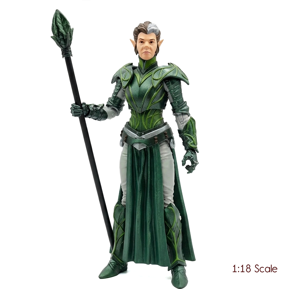 Solan: Elven Queen -Vitruvian H.A.C.K.S. 1:18 Scale Action Figure by Boss Fight Studio Llc in green armor holding a staff
