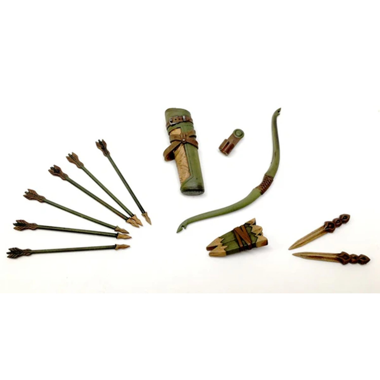 1:18 Scale Elven Mini Gear Kit (Bow, Quiver and Blade Pack for 3.75" - 4" Figures)