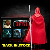 Kenner Emperor’s Royal Guard Star Wars Retro Collection 1:18 scale action figure with Return of the Jedi background