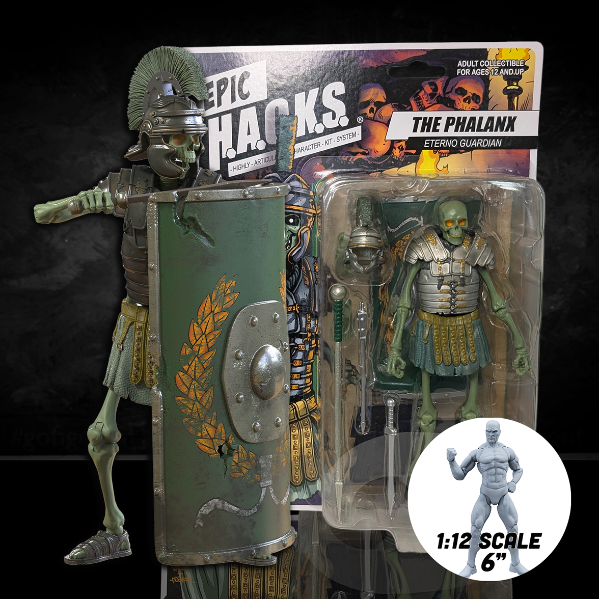 The Phalanx: Eterno Guardian (Epic H.A.C.K.S.) 6" Action Figure – Oversized 1:12 Scale Undead Gladiator by Boss Fight Studio Llc new in box