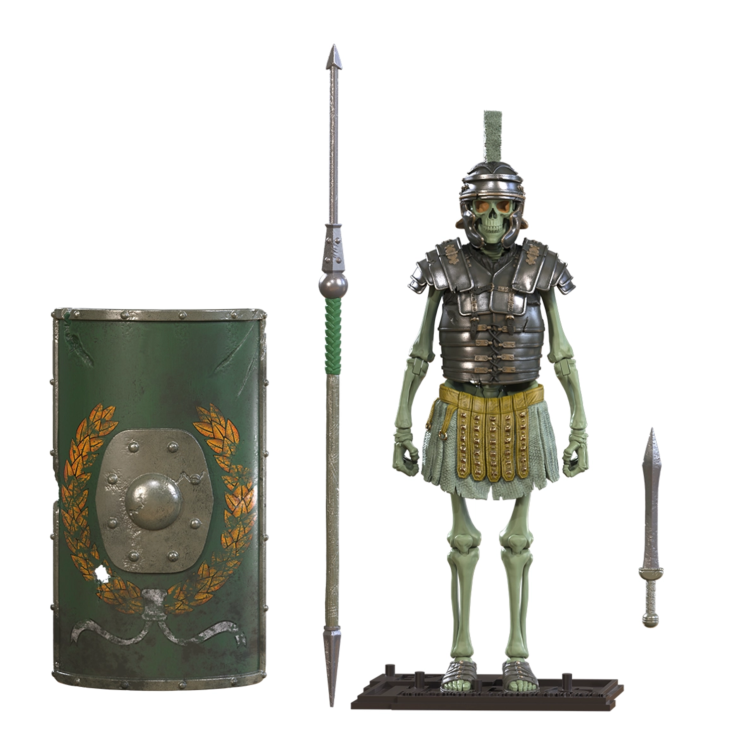 Barbarian: Death Monger (Epic H.A.C.K.S.) 6" Action Figure – Oversized 1:12 Scale Undead Berserker by Boss Fight Studio Llc with spear and shield