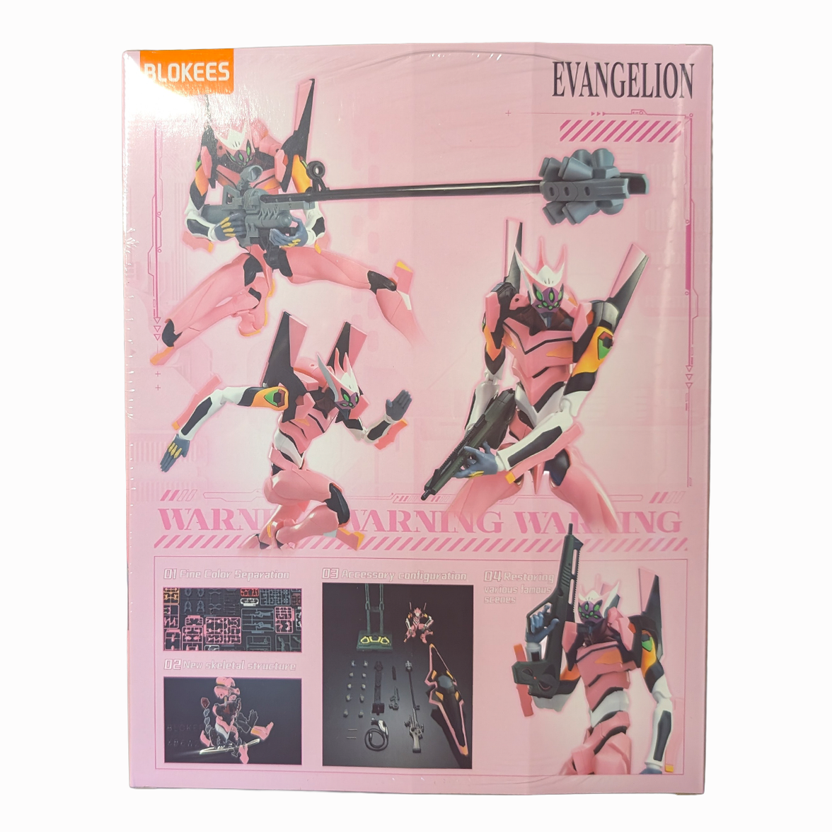 Type-08a 6.5" Blokees Model Kits Neon Genesis Evangelion Legend Edition packaging with pink Evangelion figures
