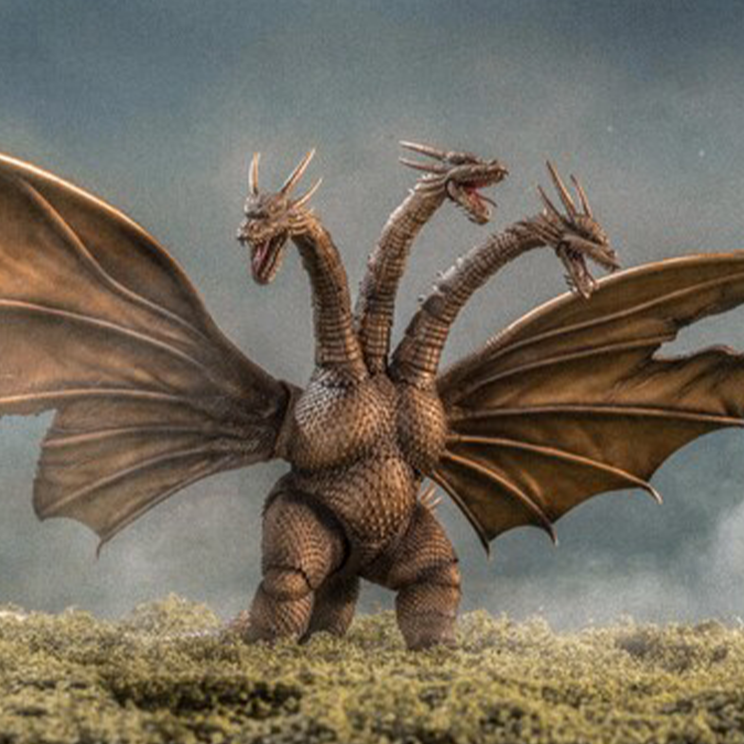 King Ghidorah 1991 Battle Damaged Godzilla vs. King Ghidorah Hiya Toys Exquisite Basic 13" Action Figure IN HAND by Exquisite new in box