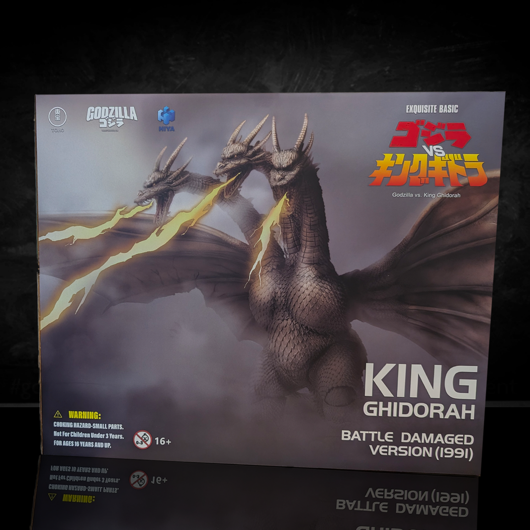 King Ghidorah 1991 Battle Damaged Godzilla vs. King Ghidorah Hiya Toys Exquisite Basic 13" Action Figure IN HAND packaging by Exquisite