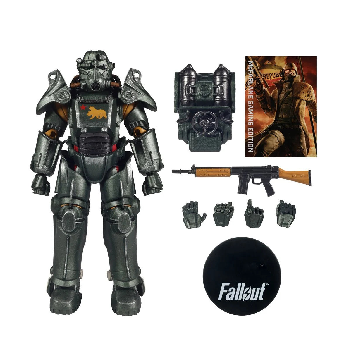 NCR Salvaged Power Armor 8-Inch Fallout McFarlane Action Figure by McFarlane Toys with rifle and accessories