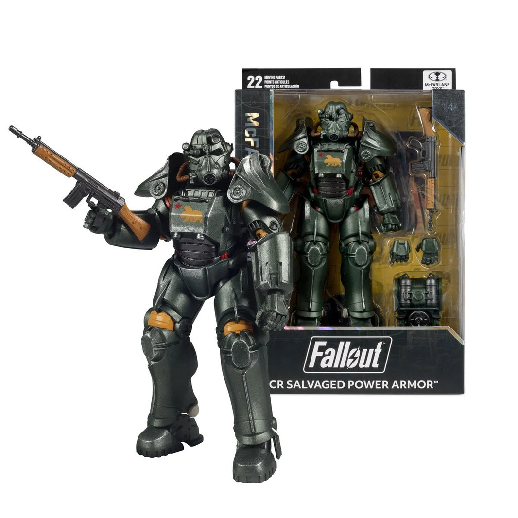 NCR Salvaged Power Armor 8-Inch Fallout McFarlane Action Figure by McFarlane Toys, boxed figure with rifle