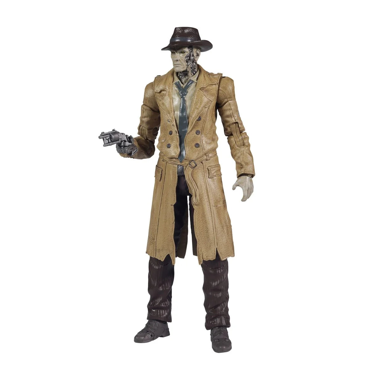 Nick Valentine 7-Inch McFarlane Fallout Gaming Wave 2 Action Figure by McFarlane Toys in trench coat and fedora