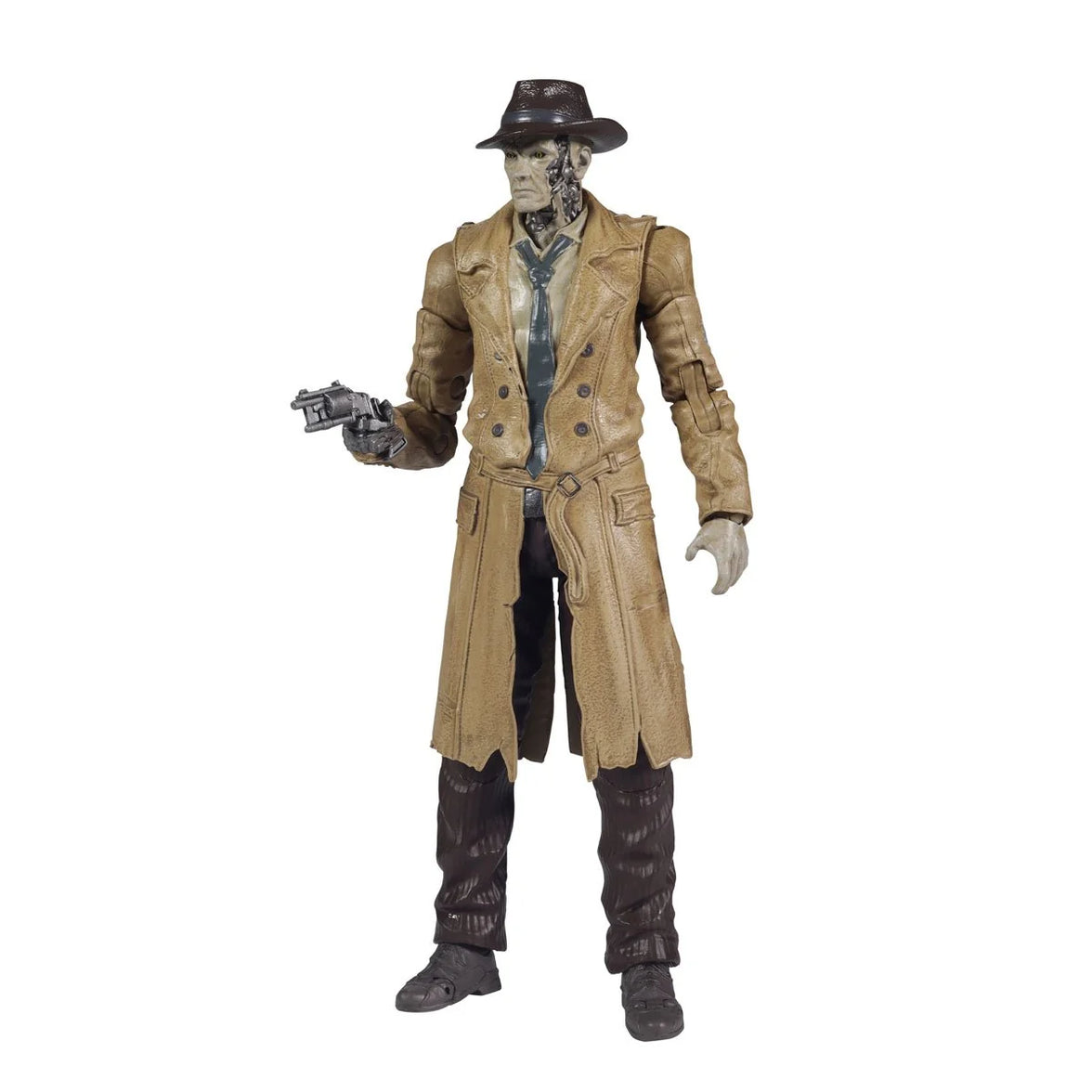 Nick Valentine 7-Inch McFarlane Fallout Gaming Wave 2 Action Figure by McFarlane Toys in trench coat and fedora