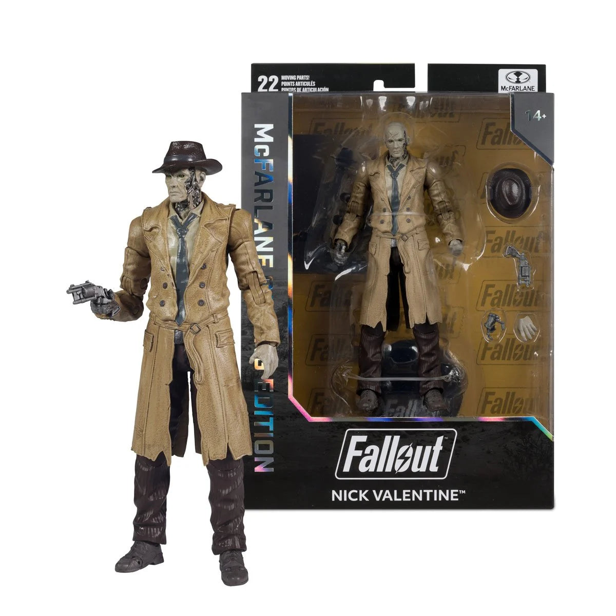 Nick Valentine 7-Inch McFarlane Fallout Gaming Wave 2 Action Figure, boxed collectible by McFarlane Toys