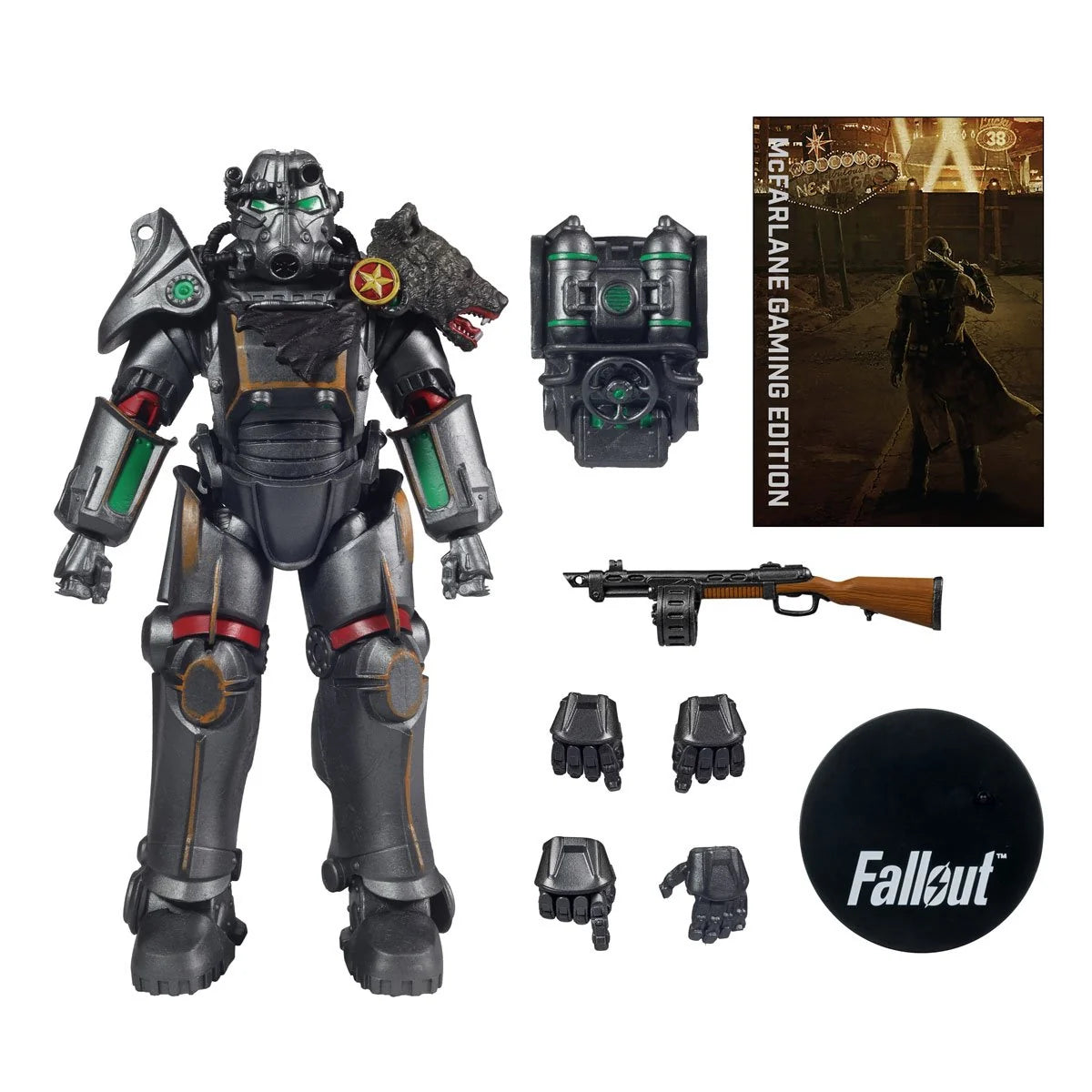 Scorched Sierra Power Armor 8-Inch Fallout McFarlane Gaming Action Figure by McFarlane Toys with rifle and accessories