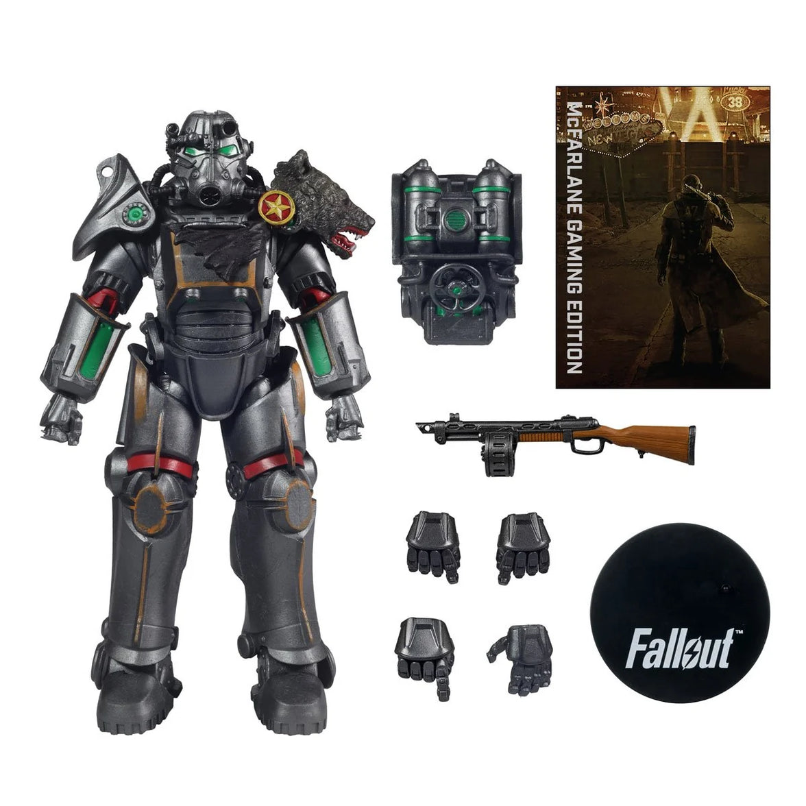 Scorched Sierra Power Armor 8-Inch Fallout McFarlane Gaming Action Figure by McFarlane Toys with rifle and accessories