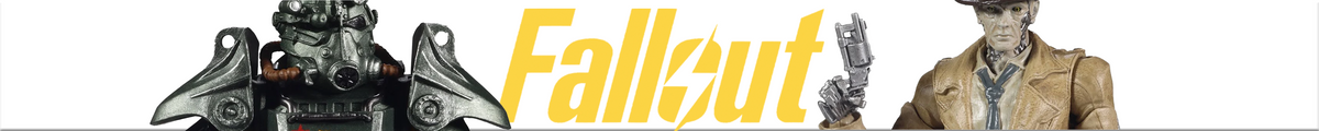 Fallout logo beside an armored character and a cowboy character