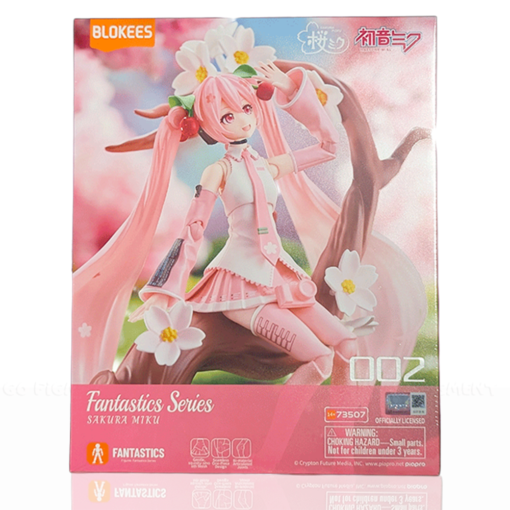 Vocaloid Sakura Miku Blokees Fantastics Series Model Kit Cherry Blossom Hatsune Miku figure by Blokees with pink hair and floral details