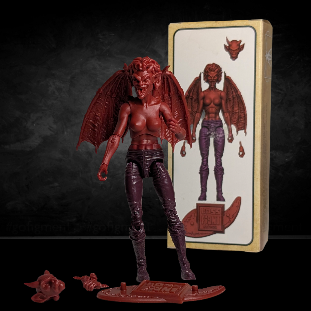 Vitruvian H.A.C.K.S. Fantasy Character Blanks Hellfire Red Female Demon 1:18 Scale Action Figure by Boss Fight Studio