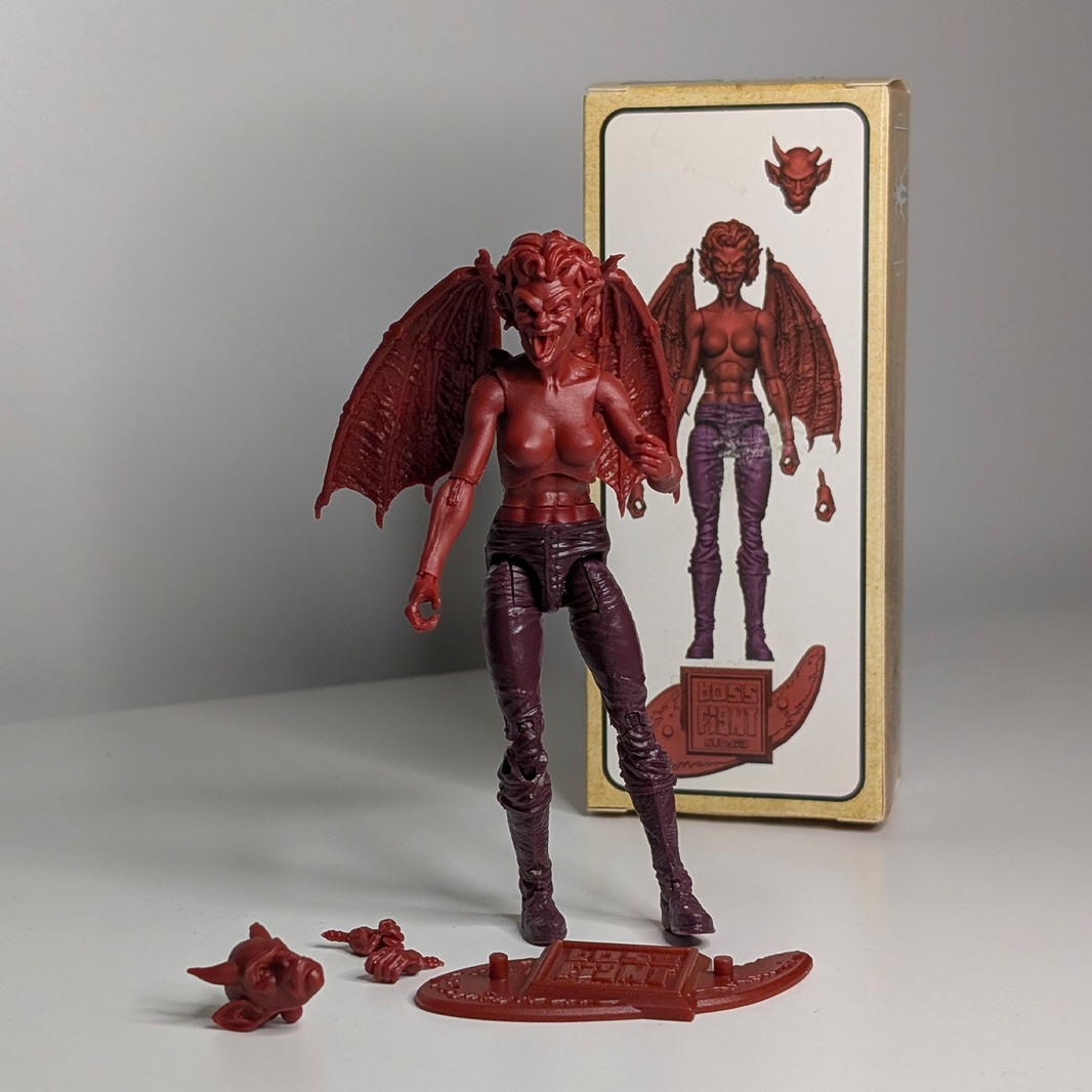 Vitruvian H.A.C.K.S. Fantasy Character Blanks Hellfire Red Female Demon 1:18 Scale Action Figure by Boss Fight Studio