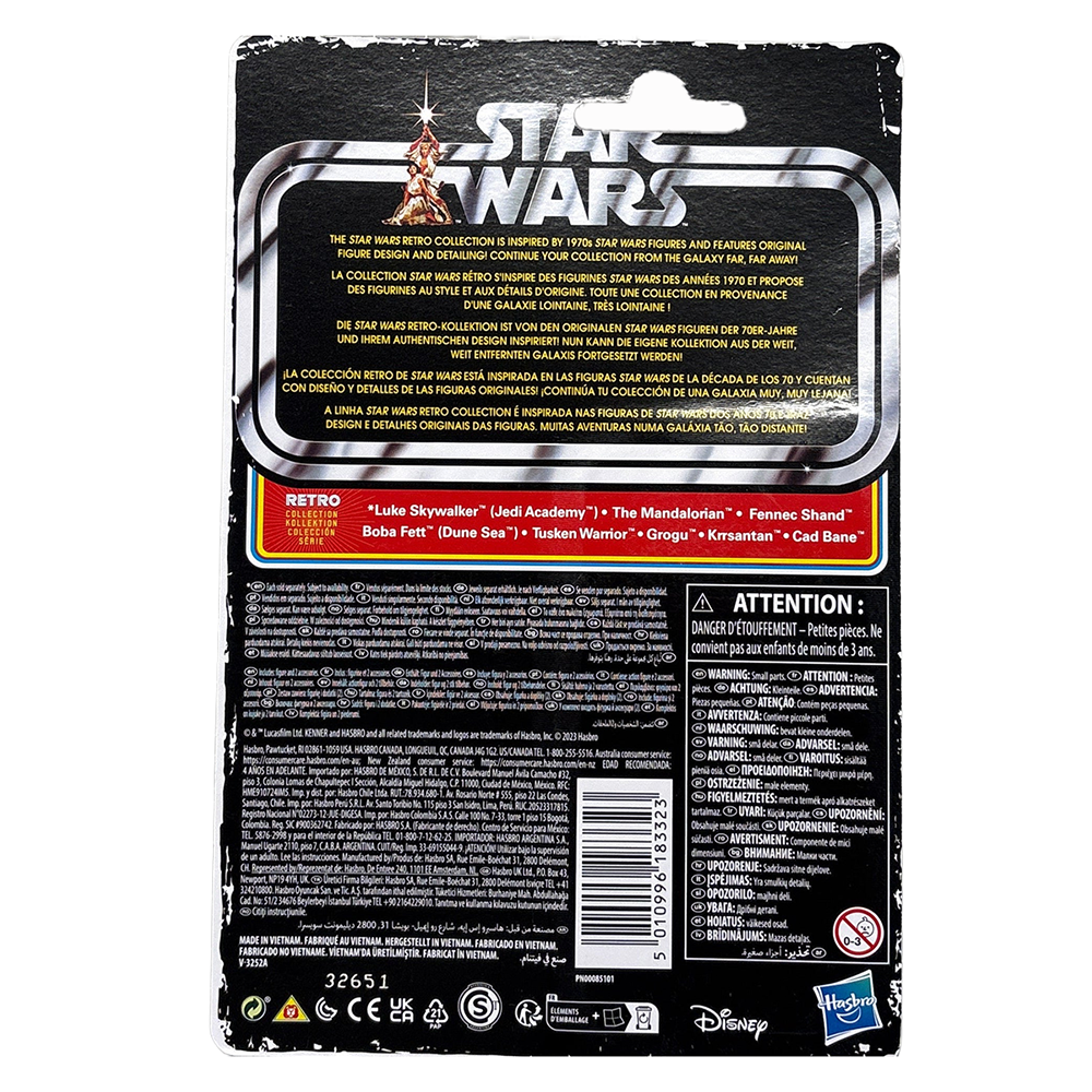 Fennec Shand Star Wars Retro Collection Action Figure in case BOBF Kenner packaging back