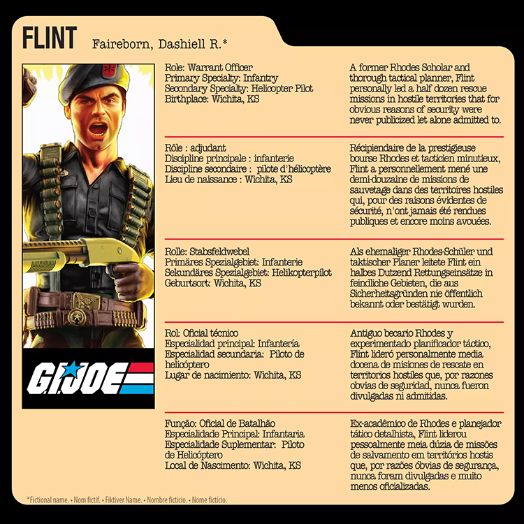 G.I. Joe Classified Series Flint 6-inch action figure with tactical gear and retro packaging by GoFigment