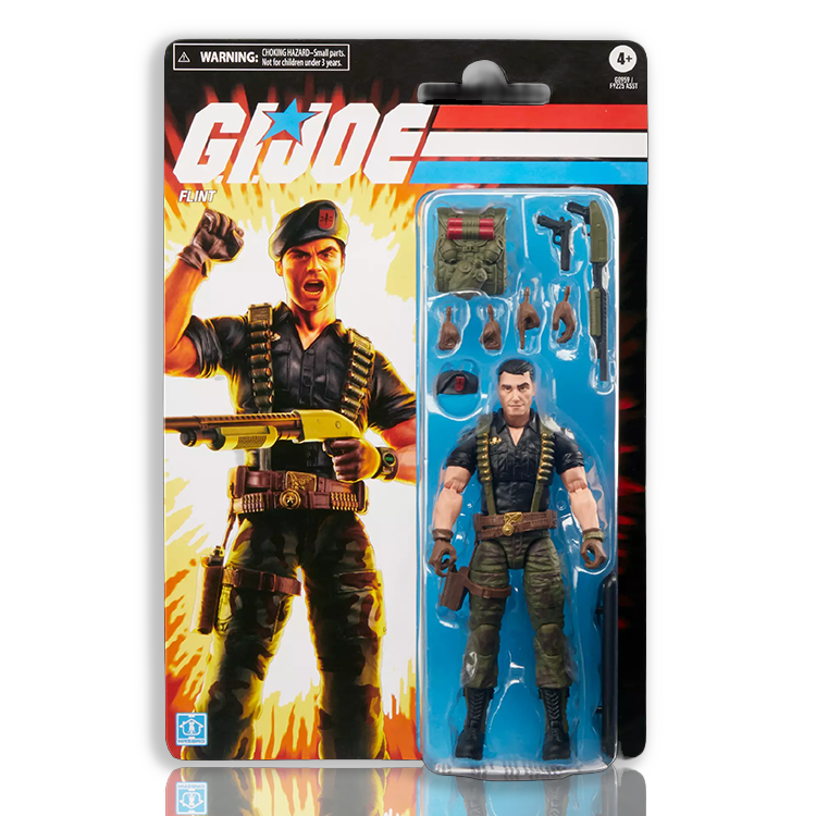 G.I. Joe Flint 6-inch action figure with tactical gear and retro packaging by GoFigment