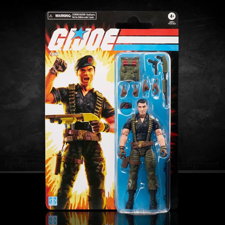 G.I. Joe Classified Series 6-inch Flint action figure with accessories in retro cardback packaging by Hasbro