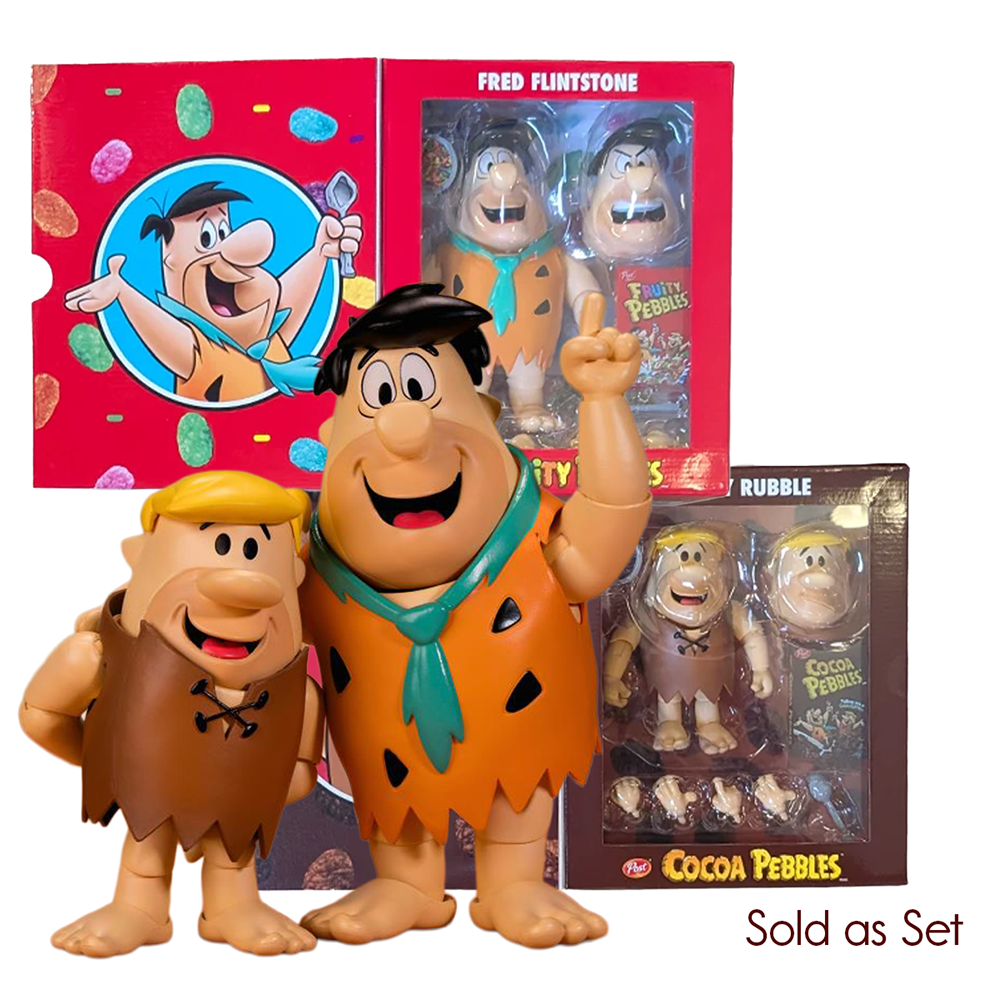 Fred Flintstone & Barney Rubble BUNDLE 1:12 Scale Action Figure - Premium Articulated Fruity Pebbles Jada Toys