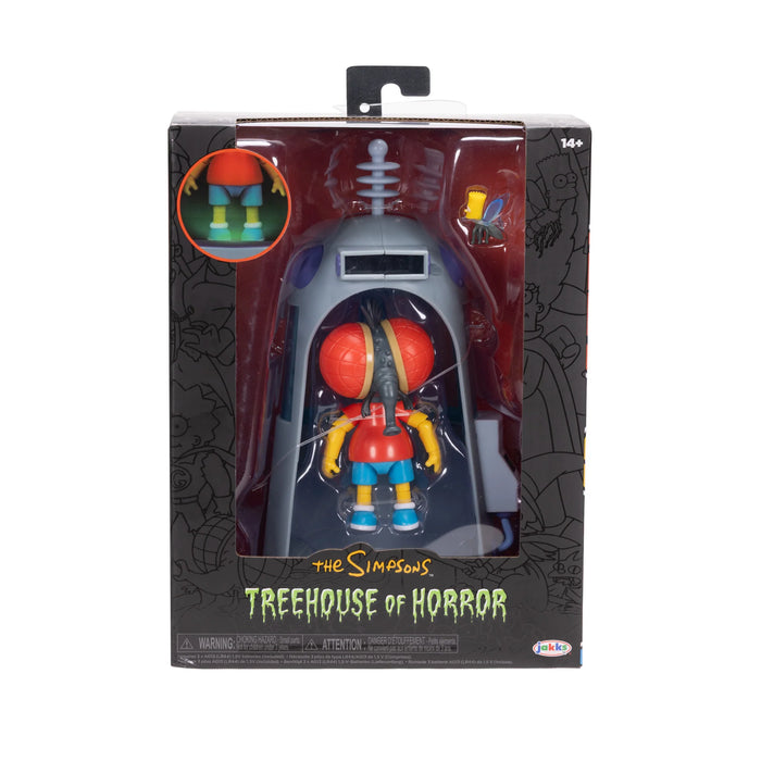 Fly Boy Bart Deluxe Action Figure The Simpsons 5" Treehouse of Horror by Jakks Pacific in packaging with spaceship background