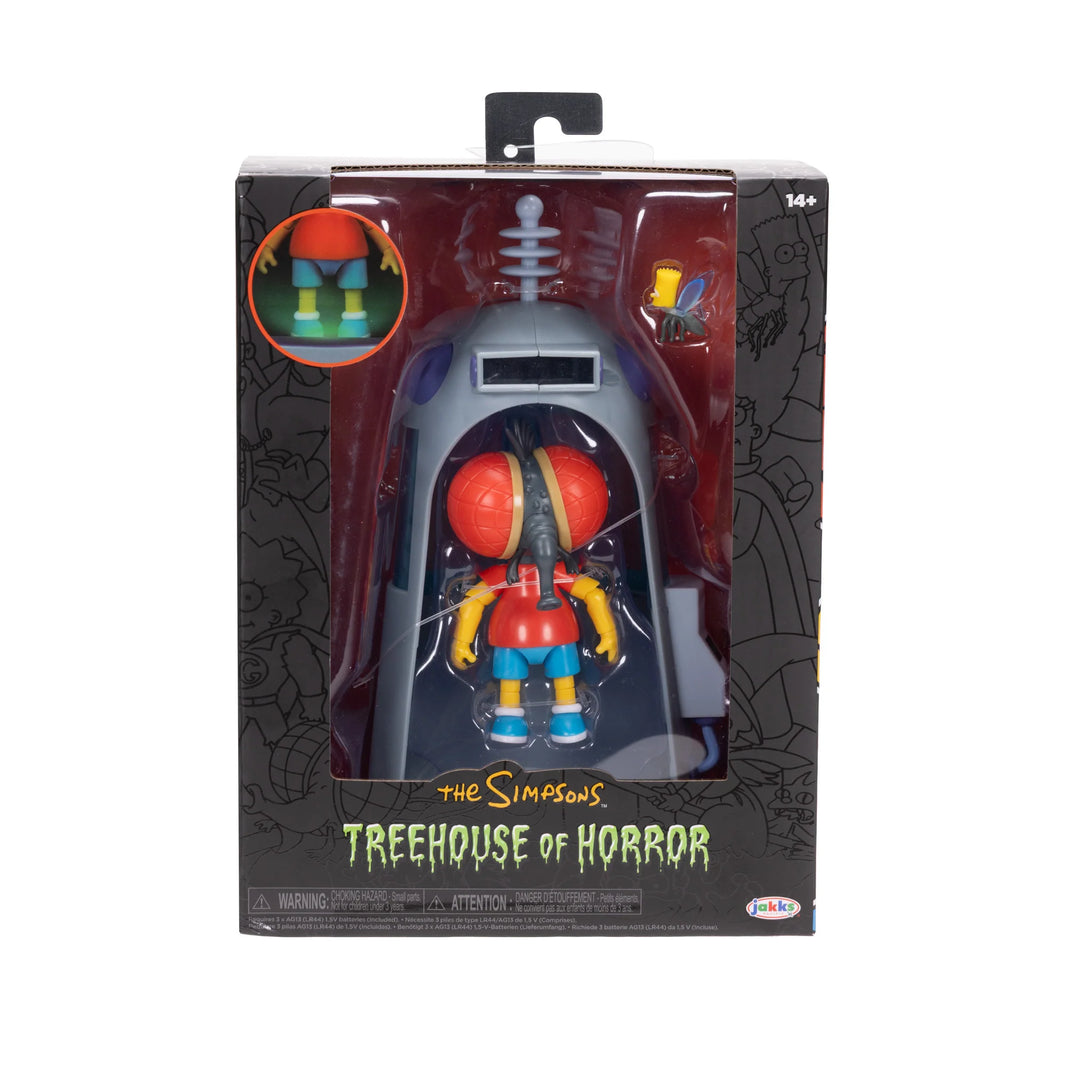 Fly Boy Bart Deluxe Action Figure The Simpsons 5" Treehouse of Horror by Jakks Pacific in packaging with spaceship background