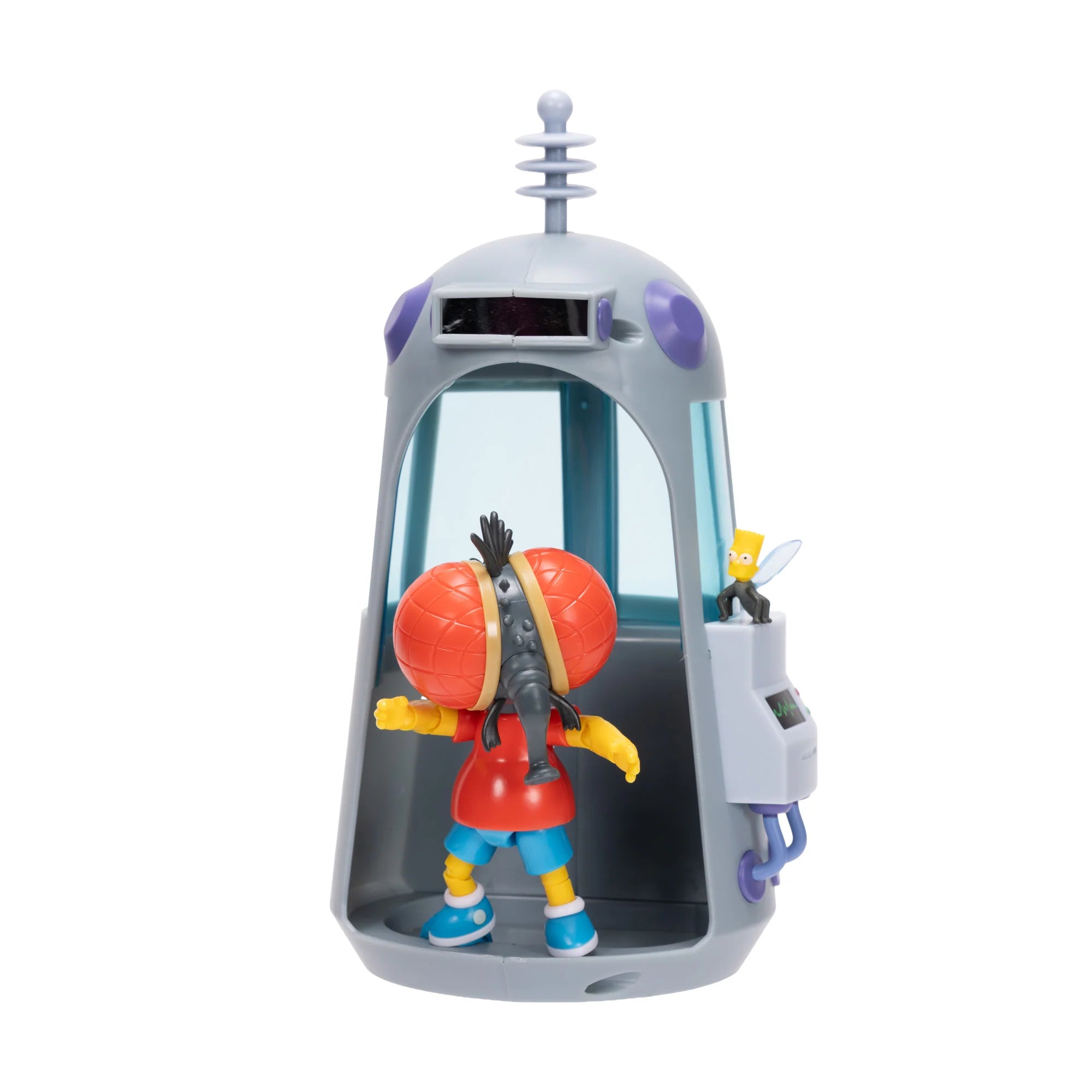 Fly Boy Bart Deluxe Action Figure The Simpsons 5" Treehouse of Horror by Jakks Pacific in a gray capsule playset.