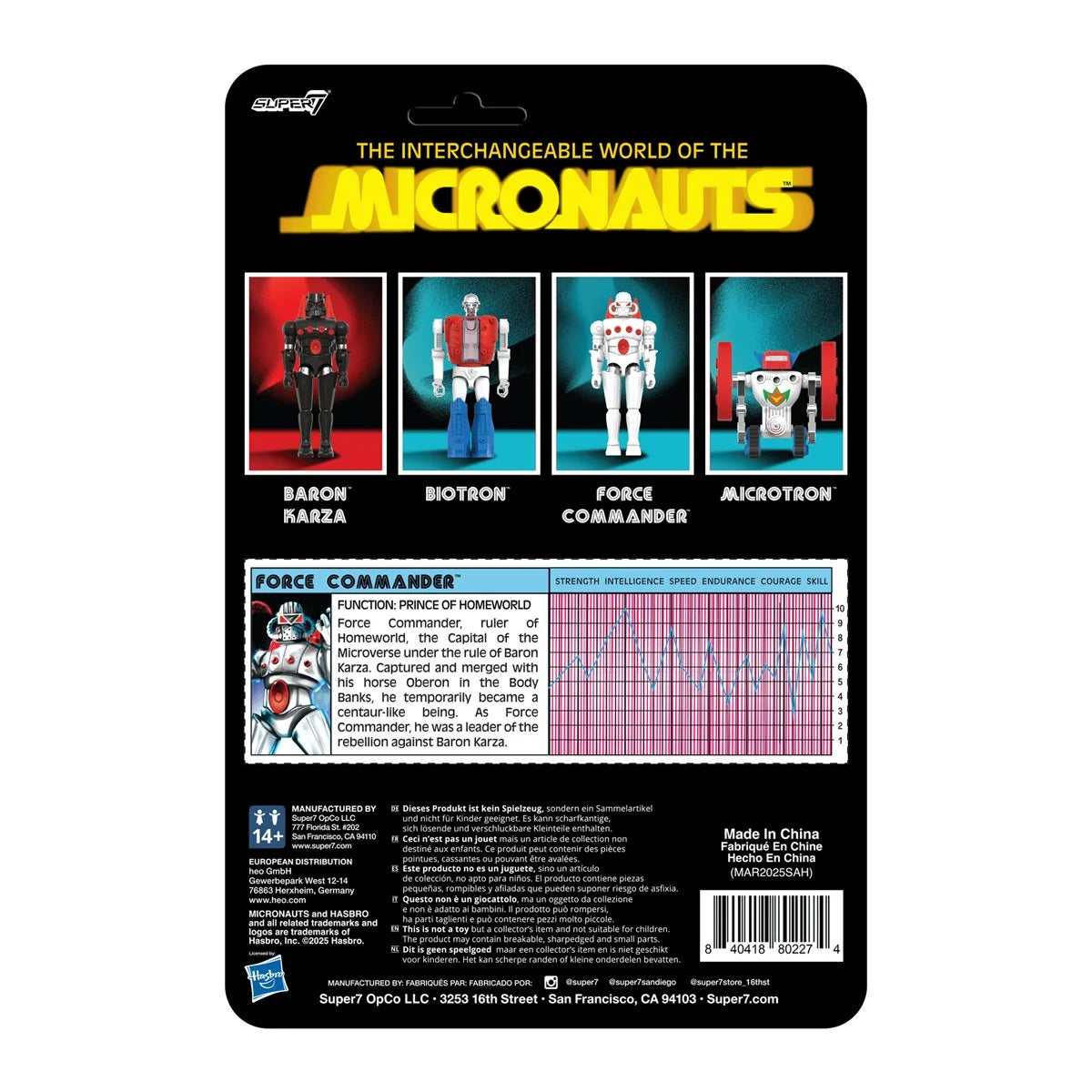 Micronauts Force Commander 3 3/4-Inch ReAction+ Figure – Vintage-Inspired Collectible Action Figure