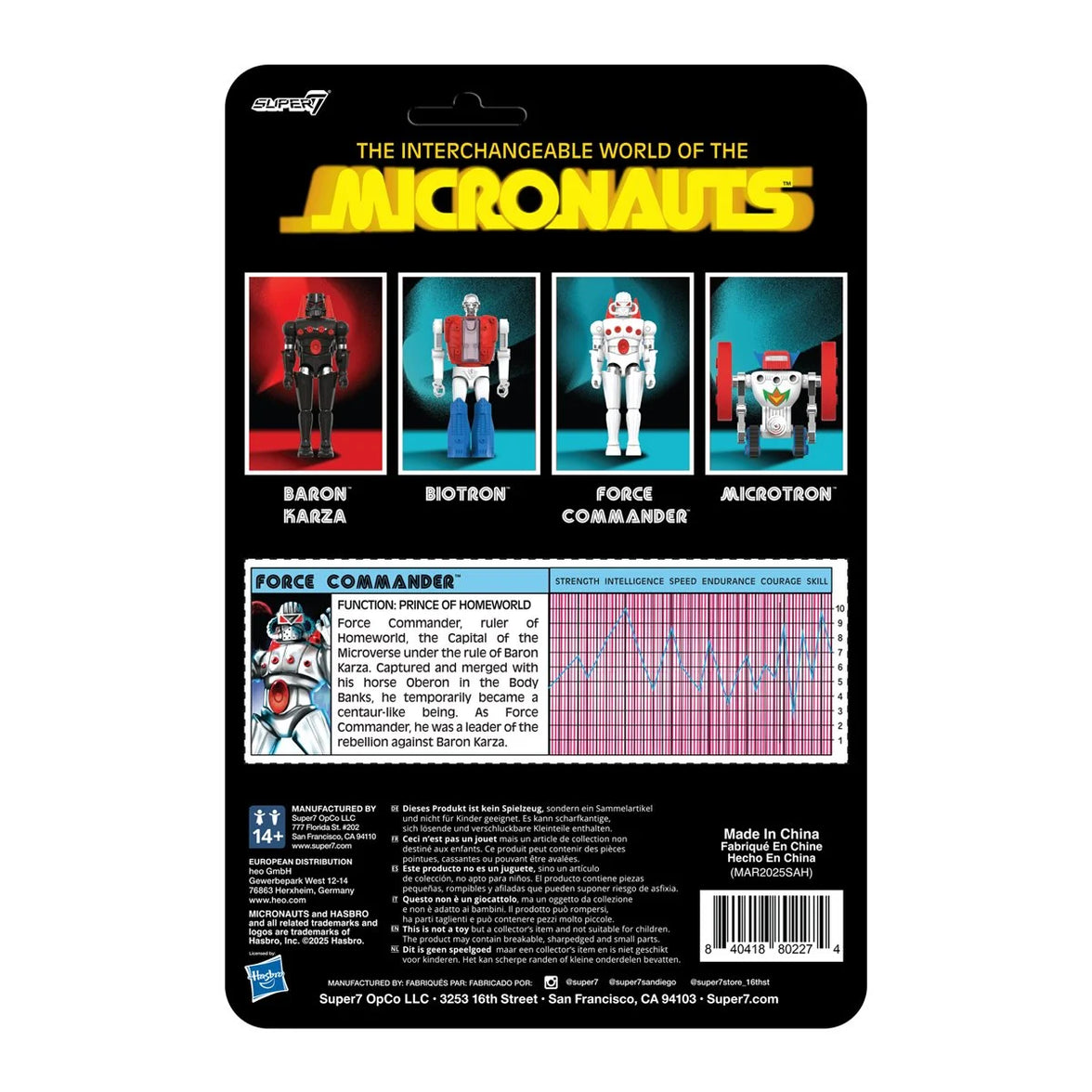 Micronauts Force Commander 3 3/4-Inch ReAction+ Figure – Vintage-Inspired Collectible Action Figure