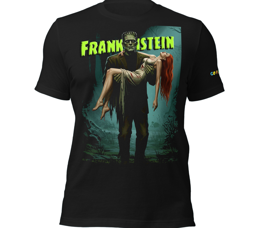 “Monster’s Embrace” Frankenstein Short-Sleeve Unisex T-Shirt