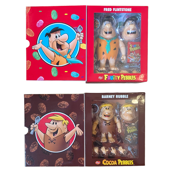 Fred Flintstone & Barney Rubble BUNDLE 1:12 Scale Action Figure - Premium Articulated Fruity Pebbles by Jada Toys