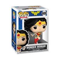 Funko Pop Heroes Wonder Woman vinyl figure in classic costume with tiara and lasso, number 600 collectible figure