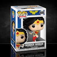 Funko Pop! Heroes Wonder Woman vinyl figure #600 in classic costume with tiara and lasso in display box