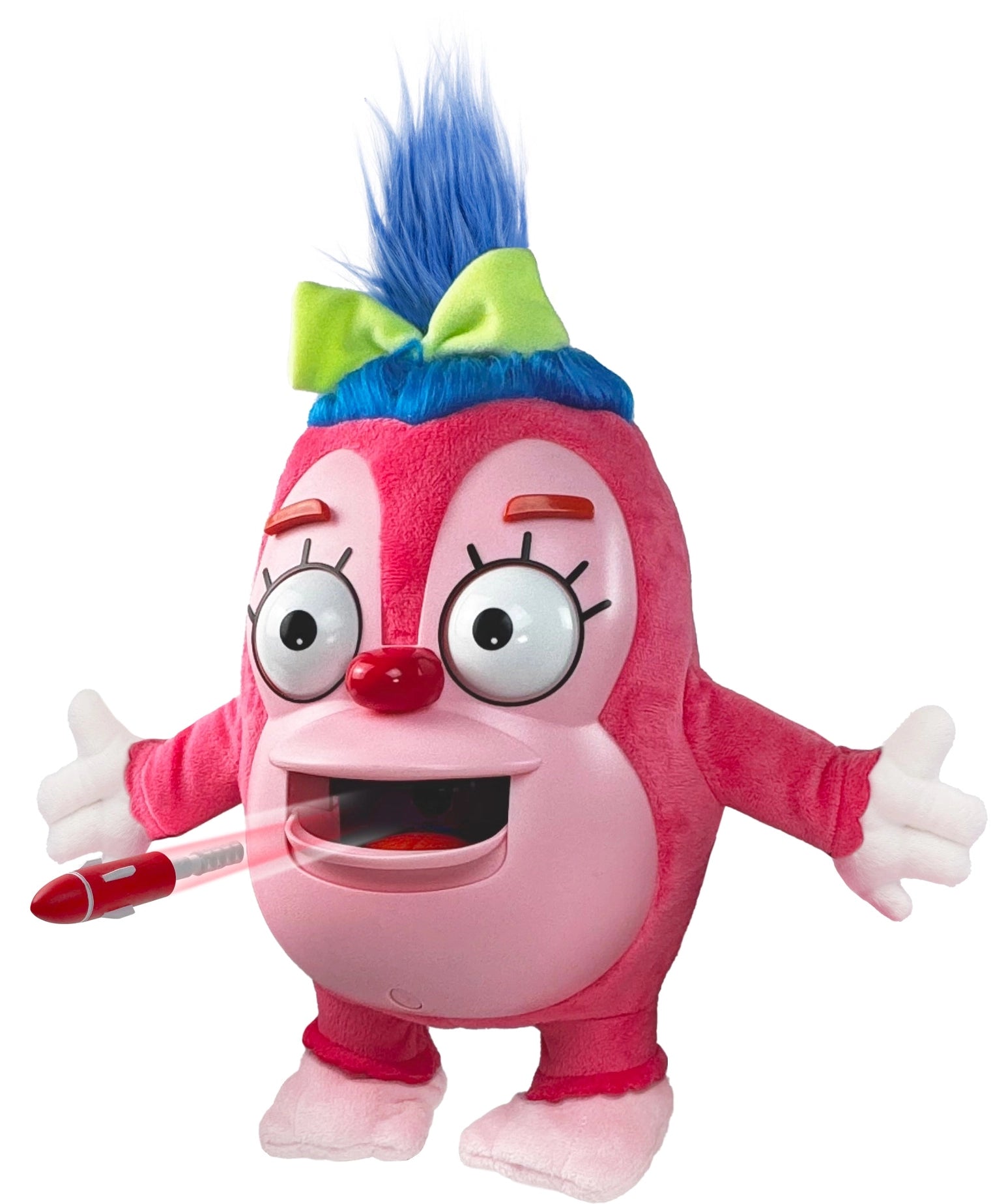 The Simpsons Talking Funzo Doll by Jakks Pacific - 14-Inch Feature Plush with blue hair and green bow collectible toy