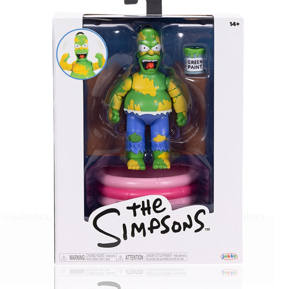 Furious Homer Premium Action Figure The Simpsons 5in Scale by Jakks Pacific with green paint and pool accessory