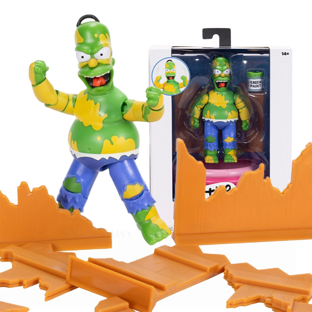 Furious Homer Premium Action Figure The Simpsons 5in Scale by Jakks Pacific with green paint effect and accessories