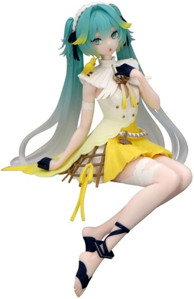 Hatsune Miku Canary Bird Noodle Stopper Figure FuRyu Anime Statue by Banpresto with teal hair and yellow skirt new in box