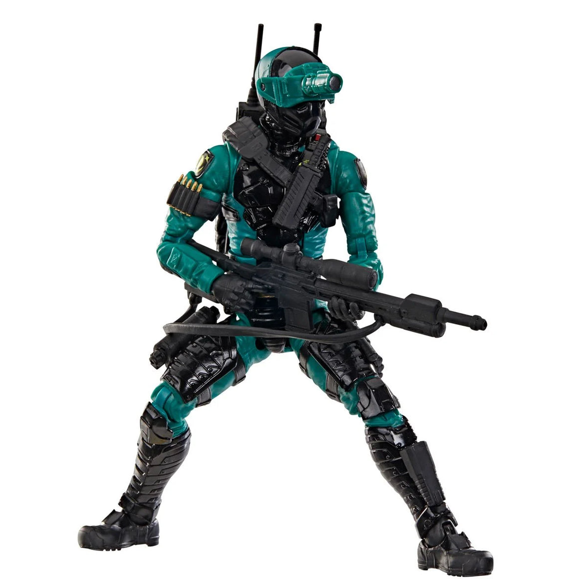 Night-Viper "187" G.I. Joe Classified Series 6 inch COBRA Action Figure by Hasbro in tactical gear holding sniper rifle